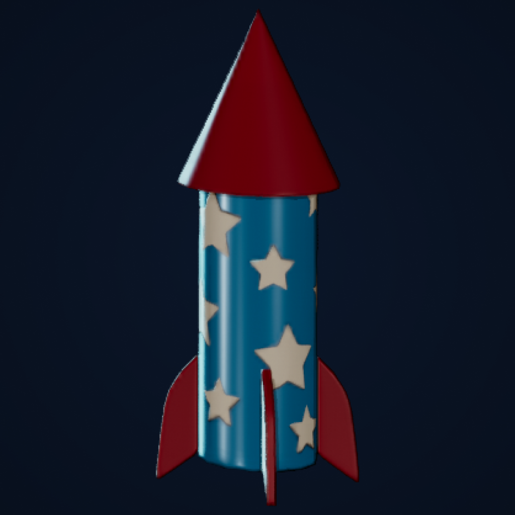 Firework Rocket with Fins