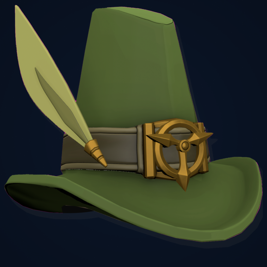 Viridian Feathered Trickster's Hat